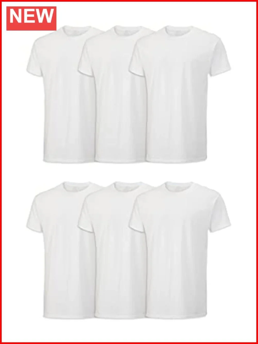 6 Pack Men's Cotton Crew Undershirts Moisture Wicking Tag Free Classic Fit Tees
